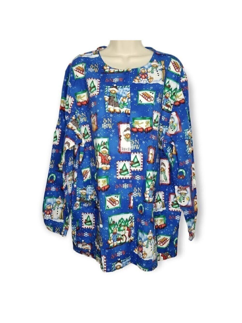 Christmas Snow Bears Scrub Jacket‎